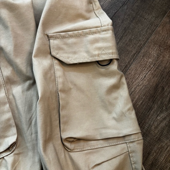 WXYZ Men's Size M Tan Beige Cargo Pants w Drawstring Straight Leg Elastic Waist - Picture 10 of 16
